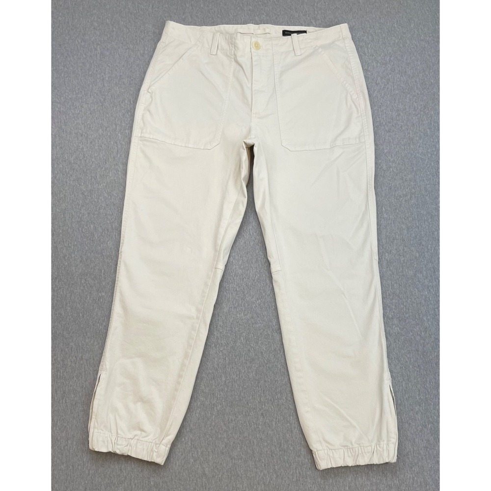 Banana Republic Pants Womens 12 Beige Cotton Blend Stretch Mid-Rise Crop NWT